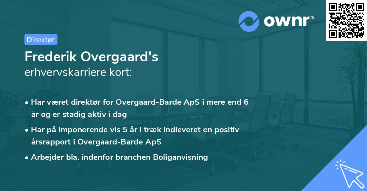 Frederik Overgaard's erhvervskarriere kort