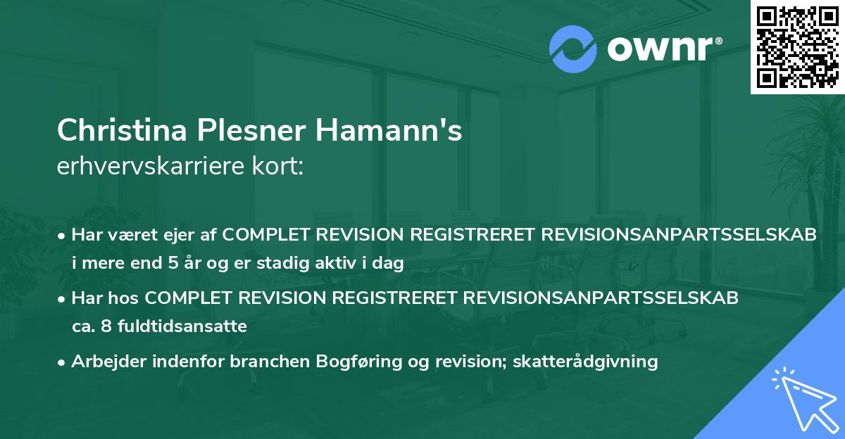 Christina Plesner Hamann's erhvervskarriere kort