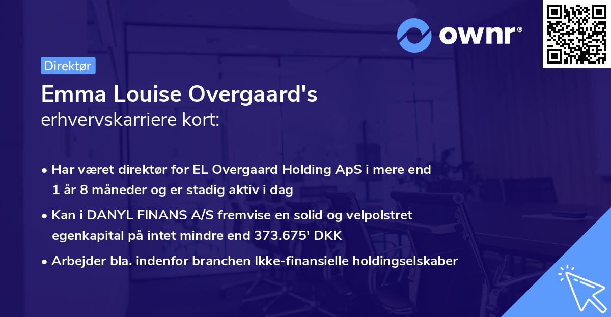 Emma Louise Overgaard's erhvervskarriere kort