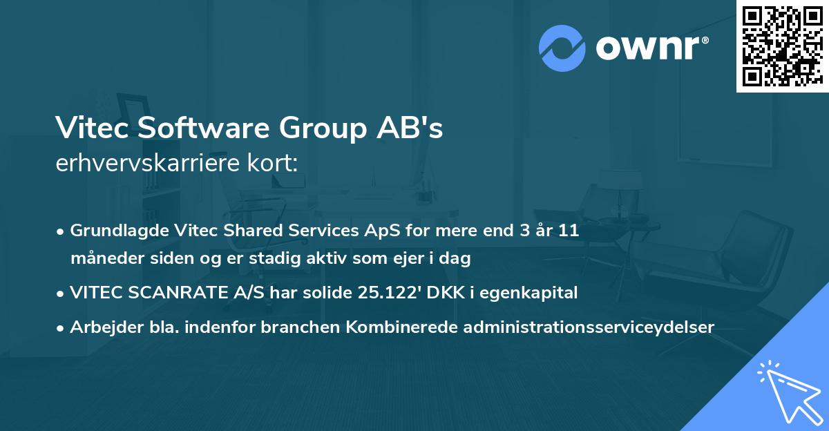 Vitec Software Group AB's erhvervskarriere kort