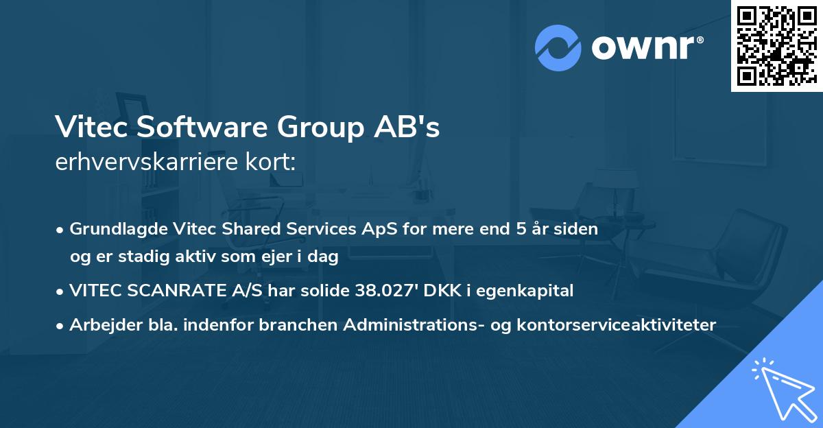 Vitec Software Group AB's erhvervskarriere kort