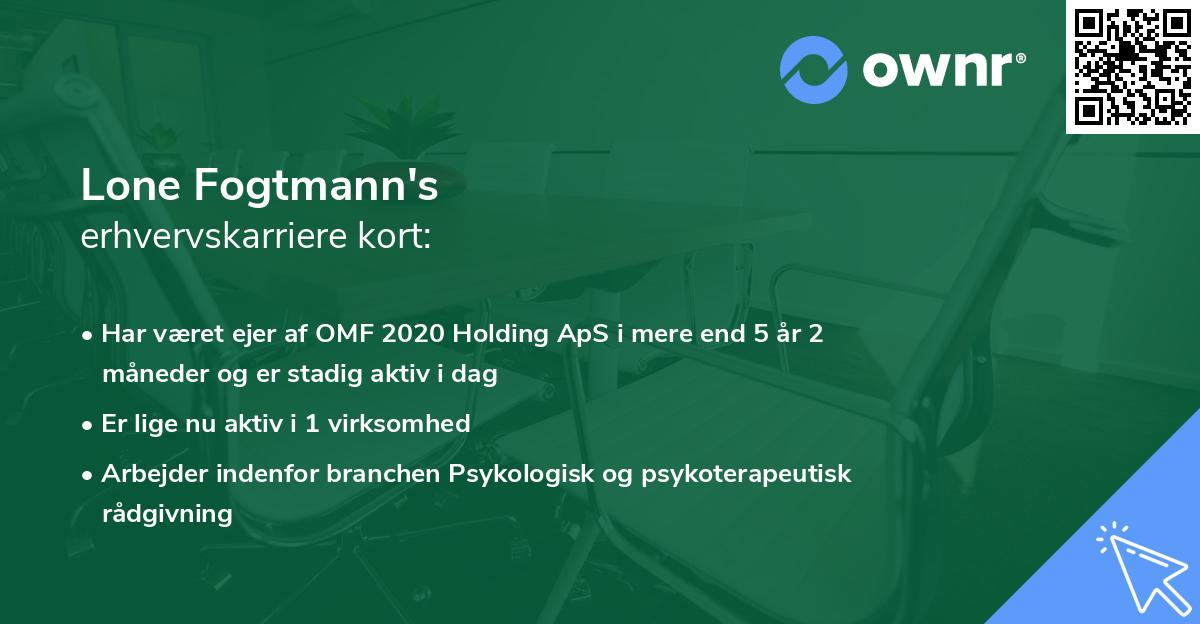 Lone Fogtmann's erhvervskarriere kort