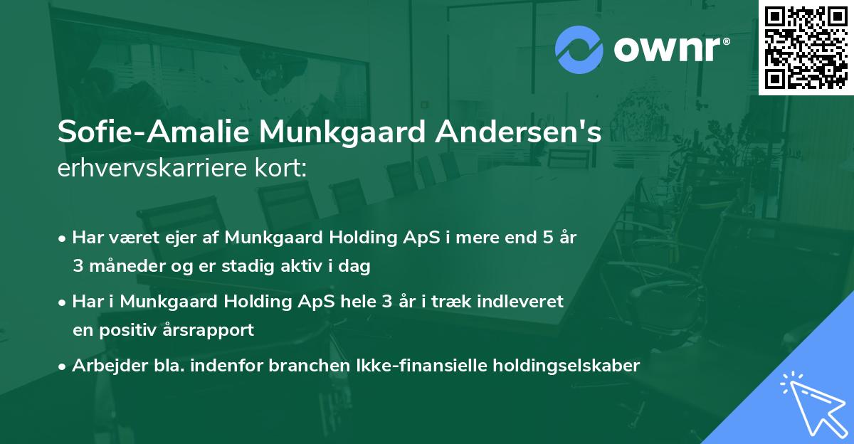 Sofie-Amalie Munkgaard Andersen's erhvervskarriere kort