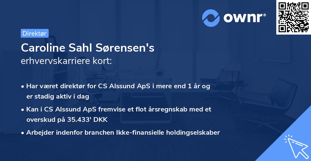 Caroline Sahl Sørensen's erhvervskarriere kort