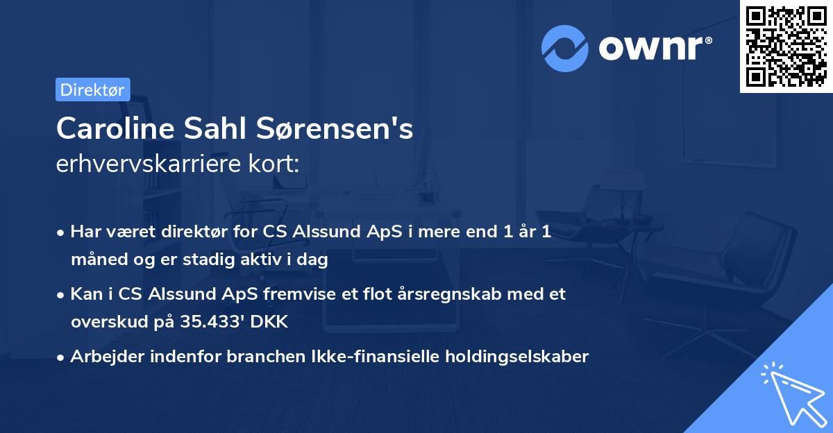 Caroline Sahl Sørensen's erhvervskarriere kort