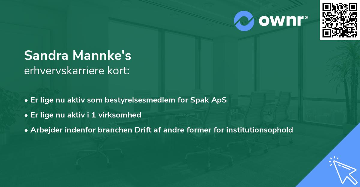 Sandra Mannke's erhvervskarriere kort