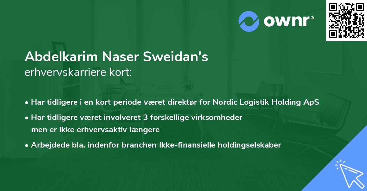 Abdelkarim Naser Sweidan's erhvervskarriere kort