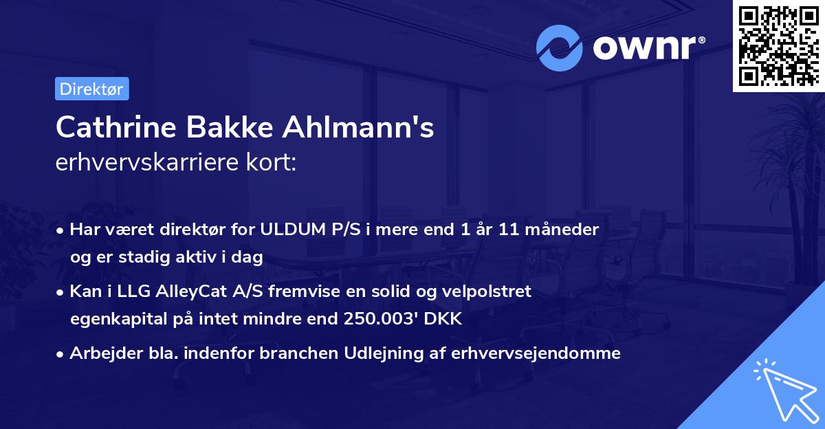 Cathrine Bakke Ahlmann's erhvervskarriere kort