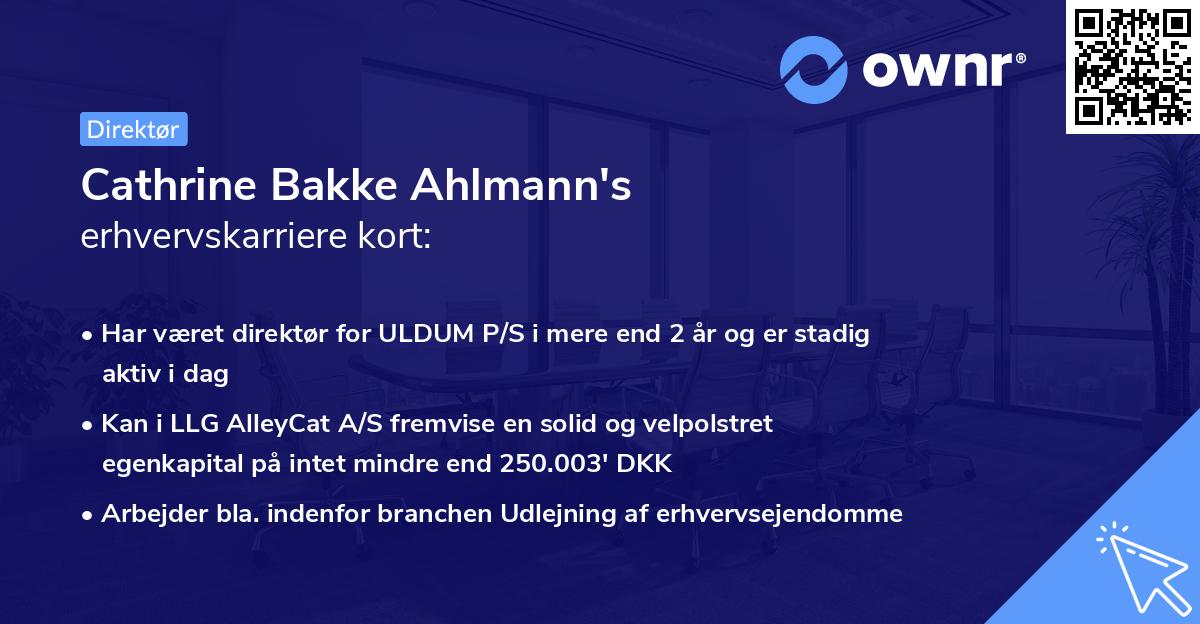 Cathrine Bakke Ahlmann's erhvervskarriere kort