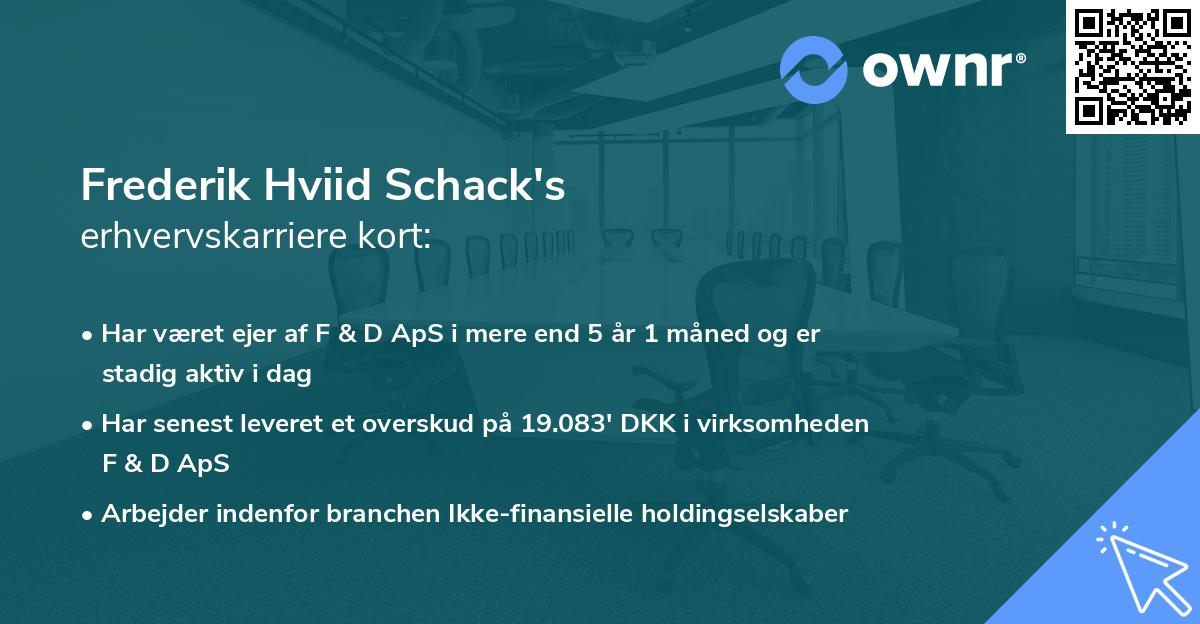 Frederik Hviid Schack's erhvervskarriere kort