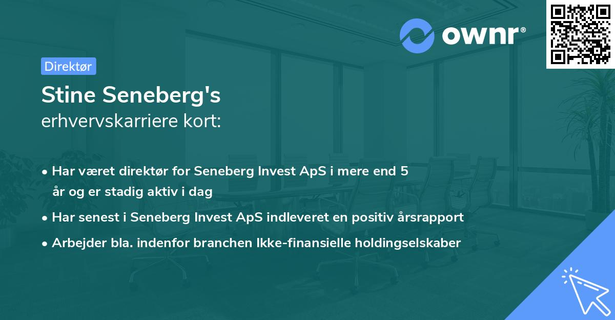 Stine Seneberg's erhvervskarriere kort