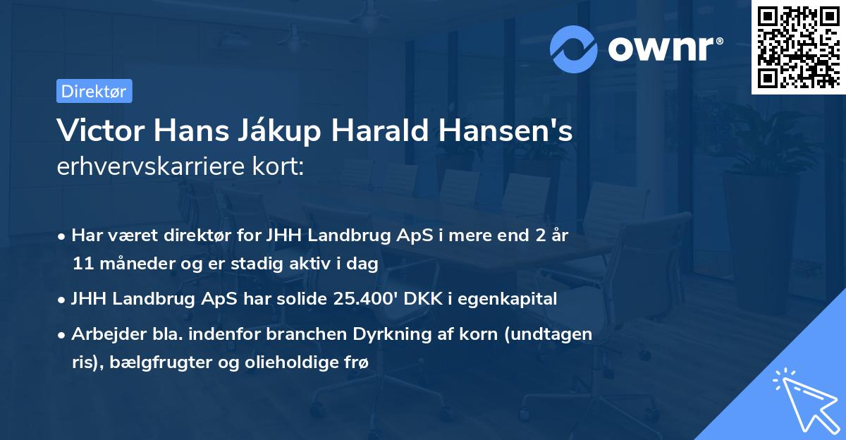 Victor Hans Jákup Harald Hansen's erhvervskarriere kort