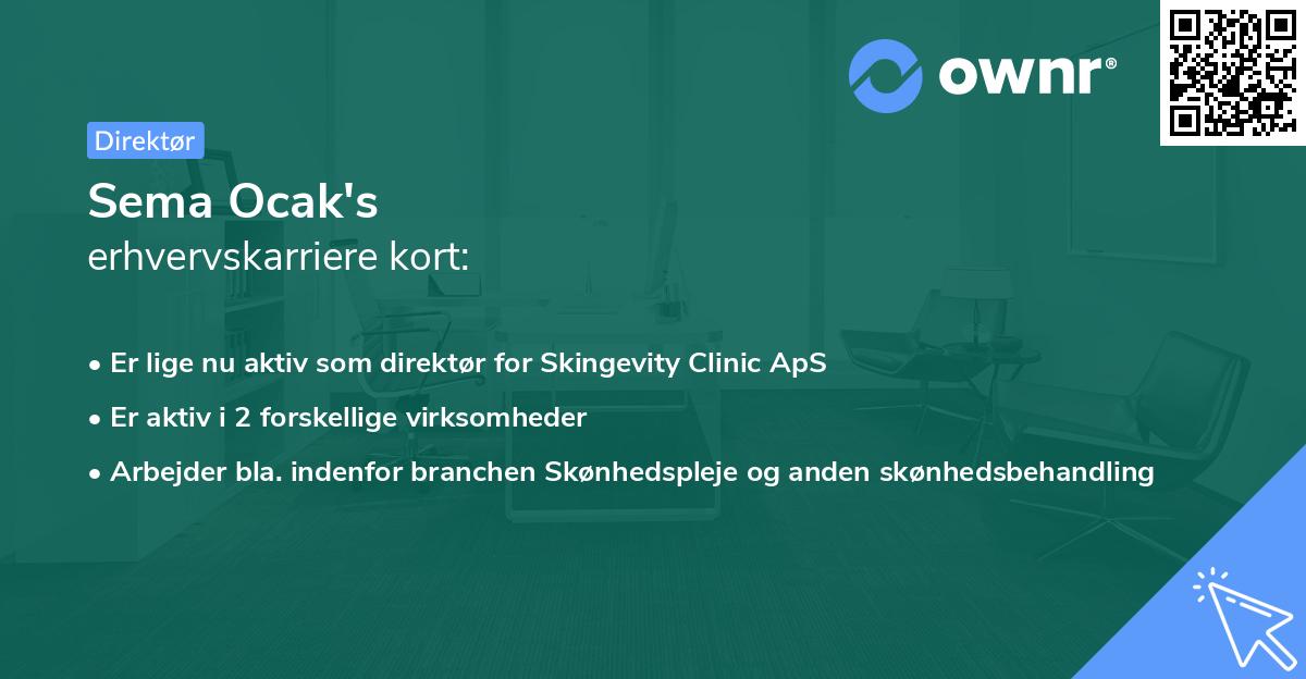 Sema Ocak's erhvervskarriere kort