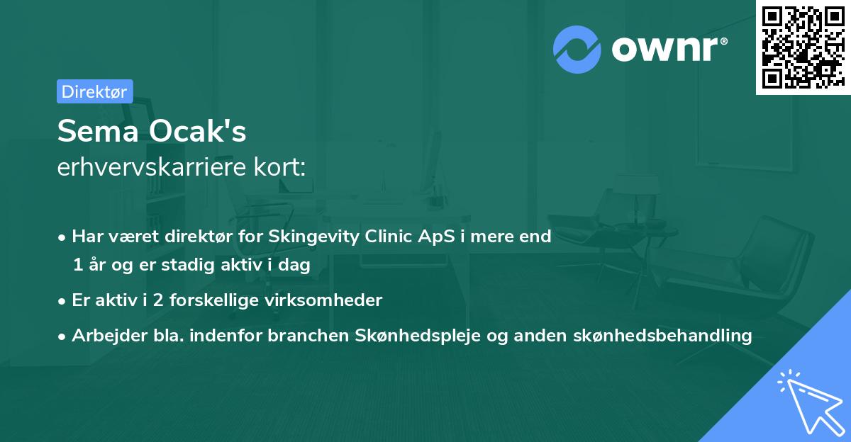 Sema Ocak's erhvervskarriere kort
