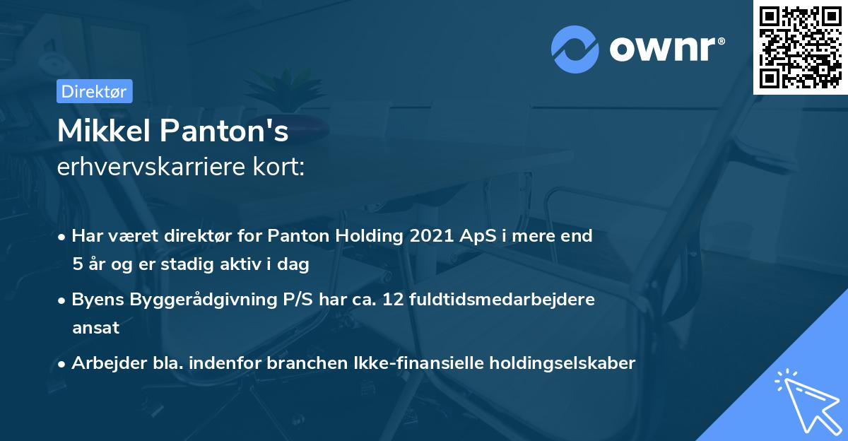 Mikkel Panton's erhvervskarriere kort