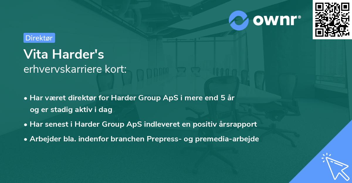 Vita Harder's erhvervskarriere kort
