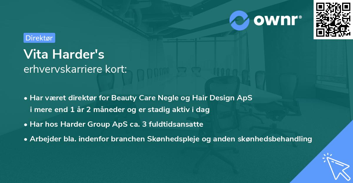 Vita Harder's erhvervskarriere kort