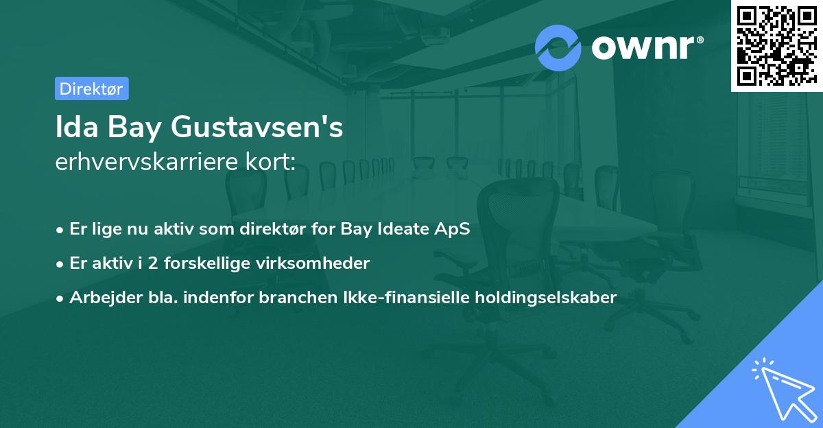 Ida Bay Gustavsen's erhvervskarriere kort