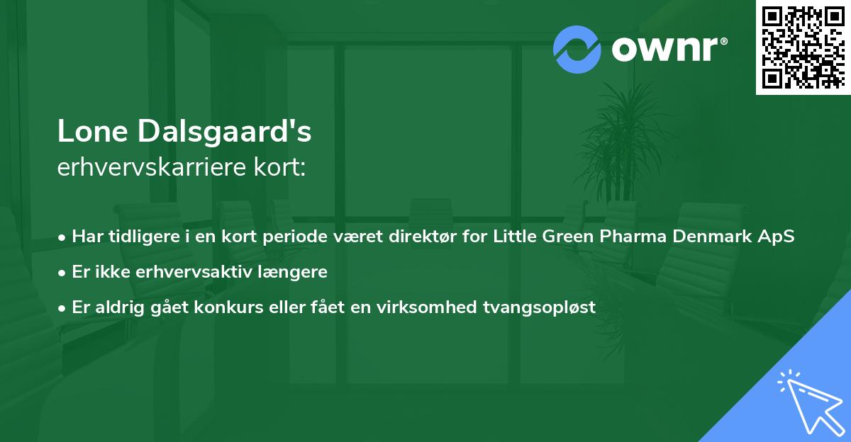 Lone Dalsgaard's erhvervskarriere kort