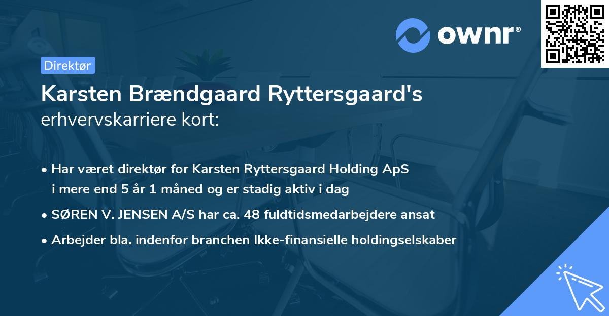 Karsten Brændgaard Ryttersgaard's erhvervskarriere kort