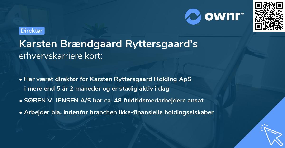 Karsten Brændgaard Ryttersgaard's erhvervskarriere kort