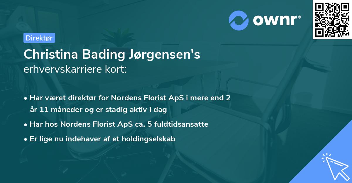 Christina Bading Jørgensen's erhvervskarriere kort