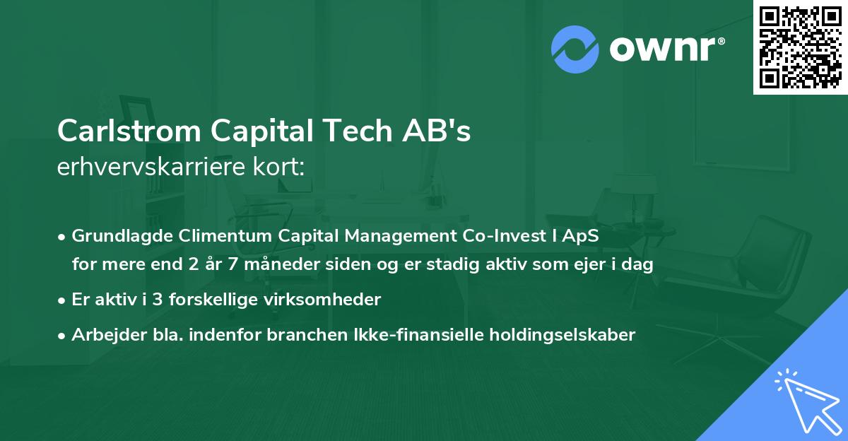 Carlstrom Capital Tech AB's erhvervskarriere kort