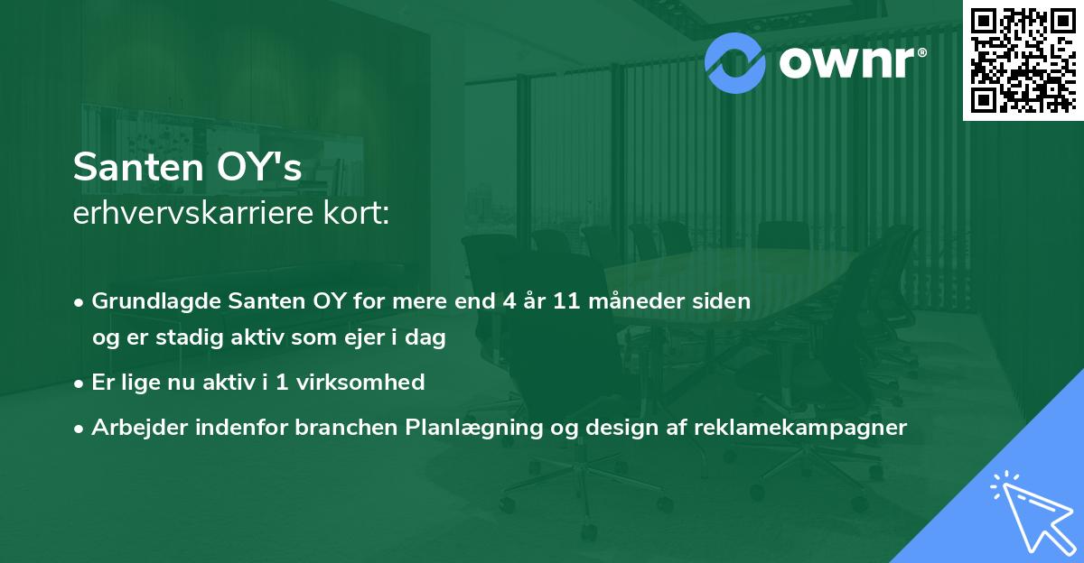 Santen OY's erhvervskarriere kort