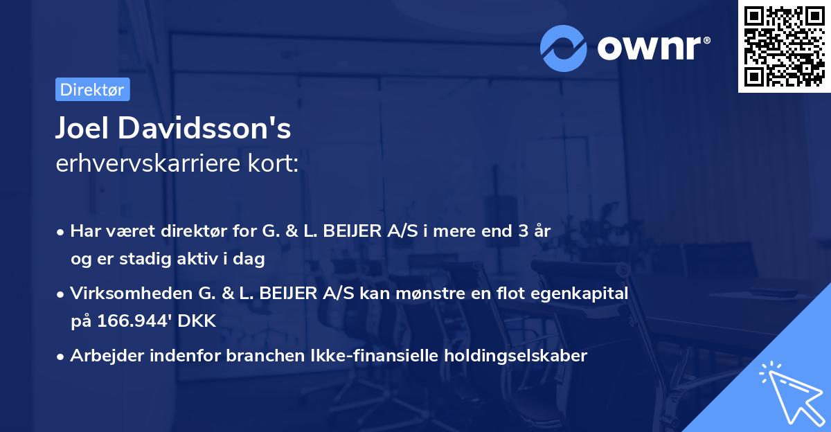 Joel Davidsson's erhvervskarriere kort