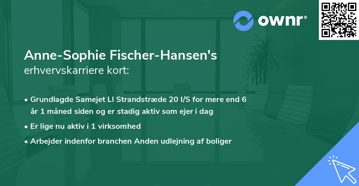 Anne-Sophie Fischer-Hansen's erhvervskarriere kort