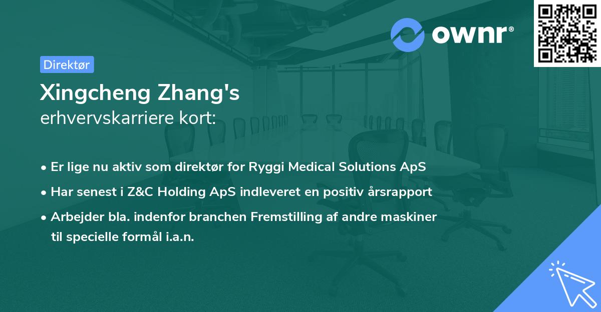 Xingcheng Zhang's erhvervskarriere kort