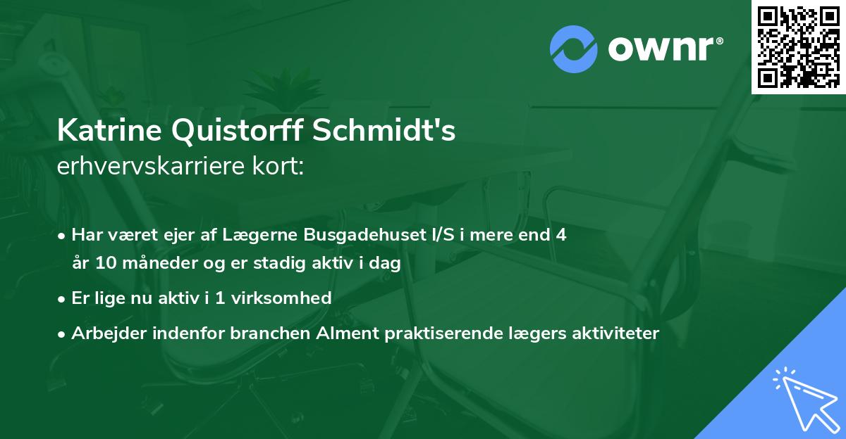 Katrine Quistorff Schmidt's erhvervskarriere kort