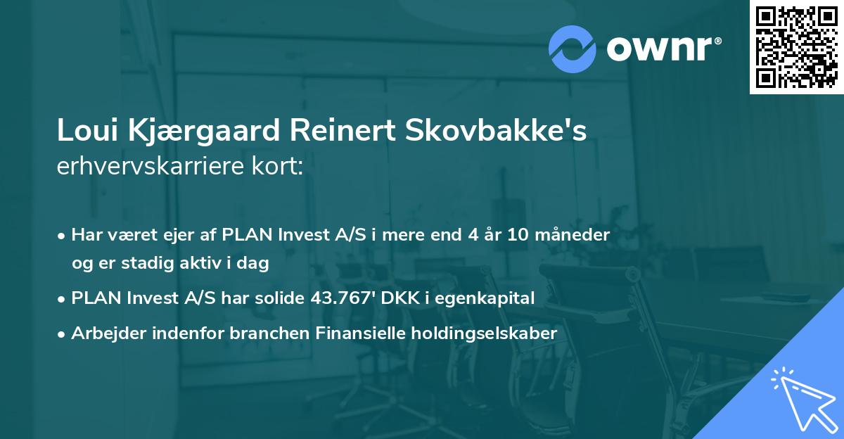 Loui Kjærgaard Reinert Skovbakke's erhvervskarriere kort