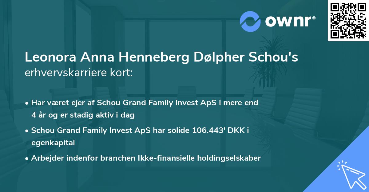 Leonora Anna Henneberg Dølpher Schou's erhvervskarriere kort