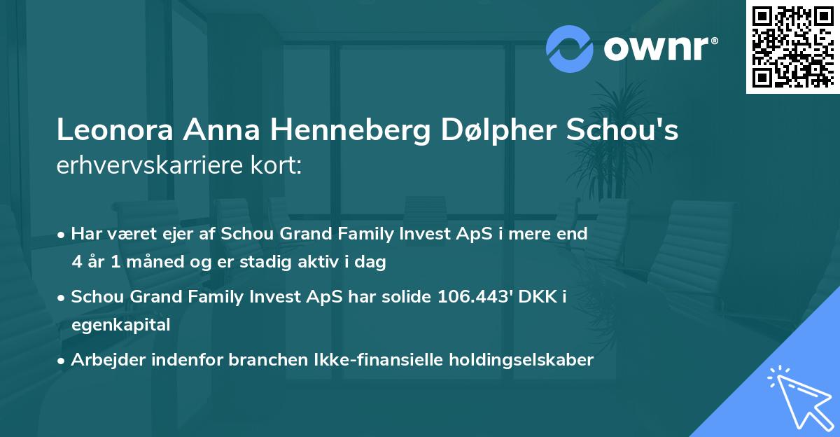 Leonora Anna Henneberg Dølpher Schou's erhvervskarriere kort