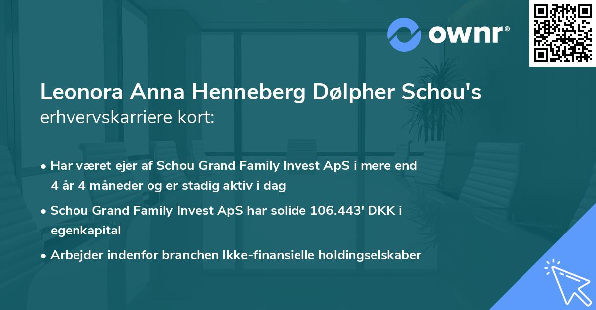 Leonora Anna Henneberg Dølpher Schou's erhvervskarriere kort