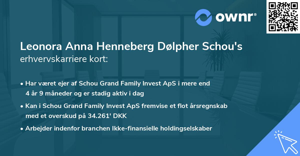 Leonora Anna Henneberg Dølpher Schou's erhvervskarriere kort
