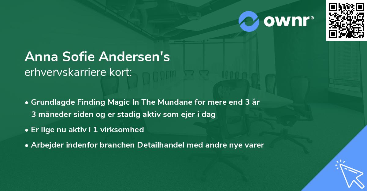 Anna Sofie Andersen's erhvervskarriere kort
