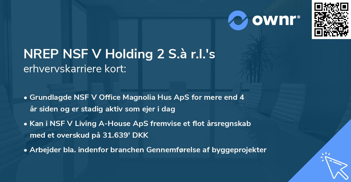 NREP NSF V Holding 2 S.à r.l.'s erhvervskarriere kort