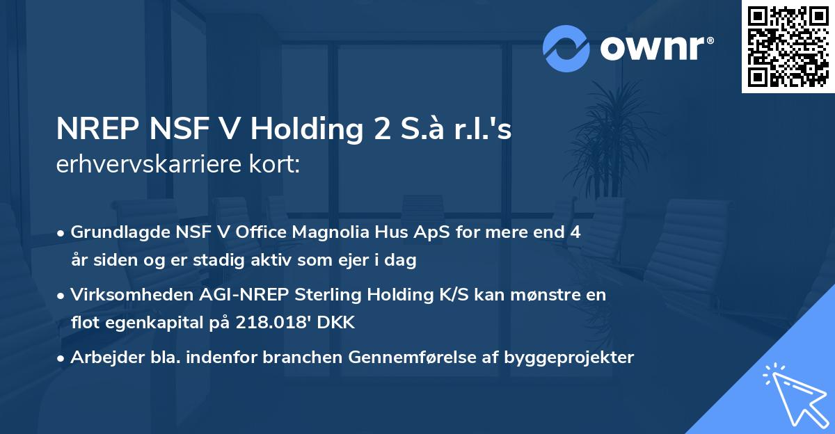 NREP NSF V Holding 2 S.à r.l.'s erhvervskarriere kort