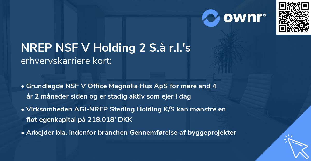 NREP NSF V Holding 2 S.à r.l.'s erhvervskarriere kort