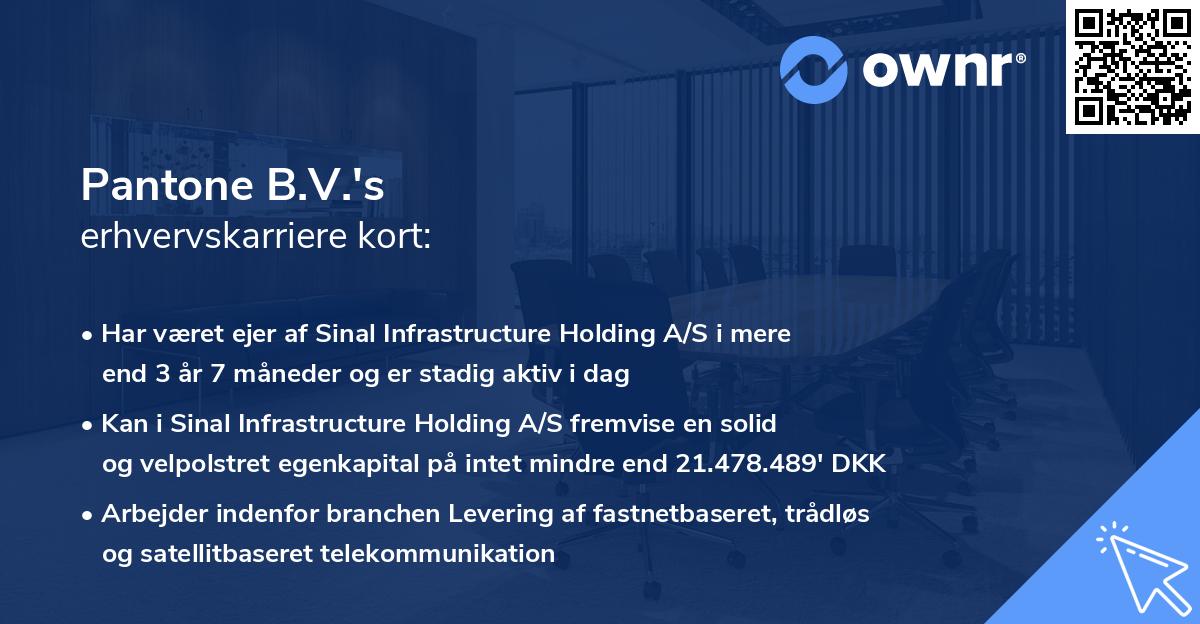 Pantone B.V.'s erhvervskarriere kort