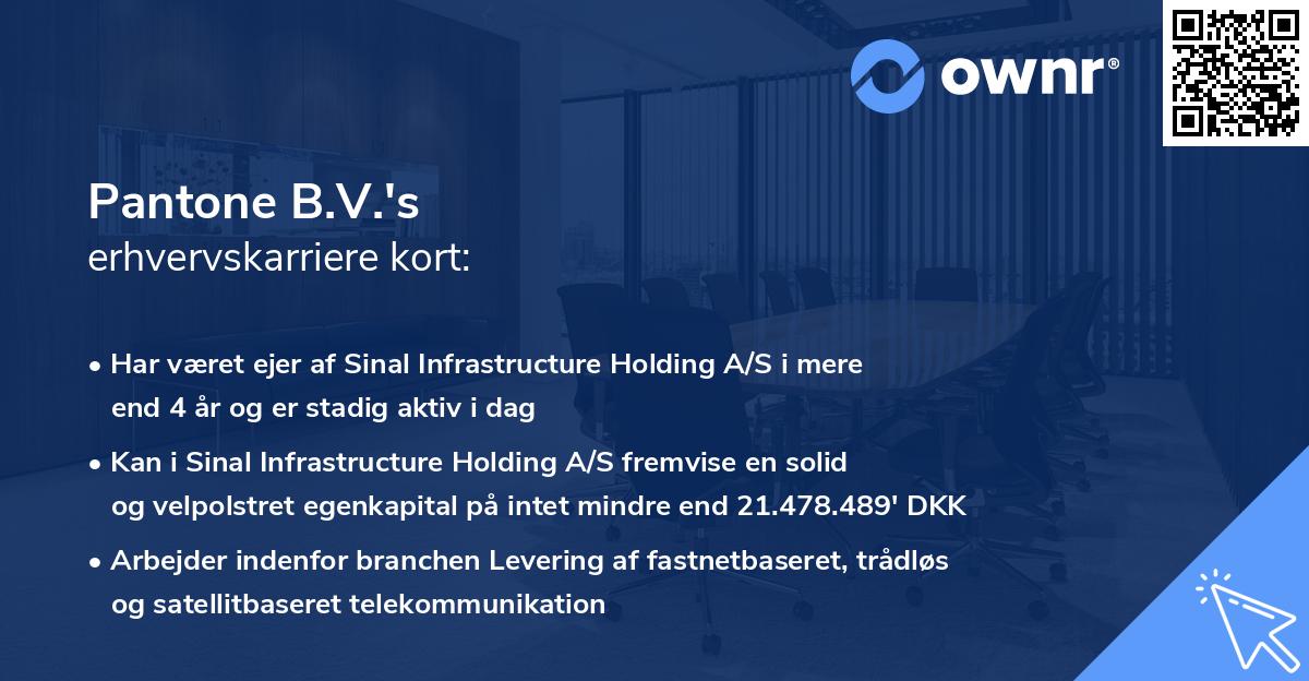 Pantone B.V.'s erhvervskarriere kort