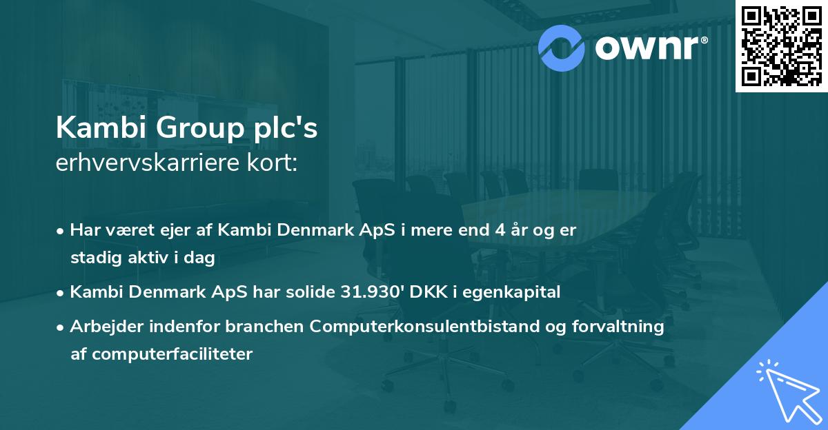 Kambi Group plc's erhvervskarriere kort