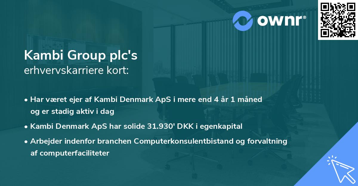 Kambi Group plc's erhvervskarriere kort