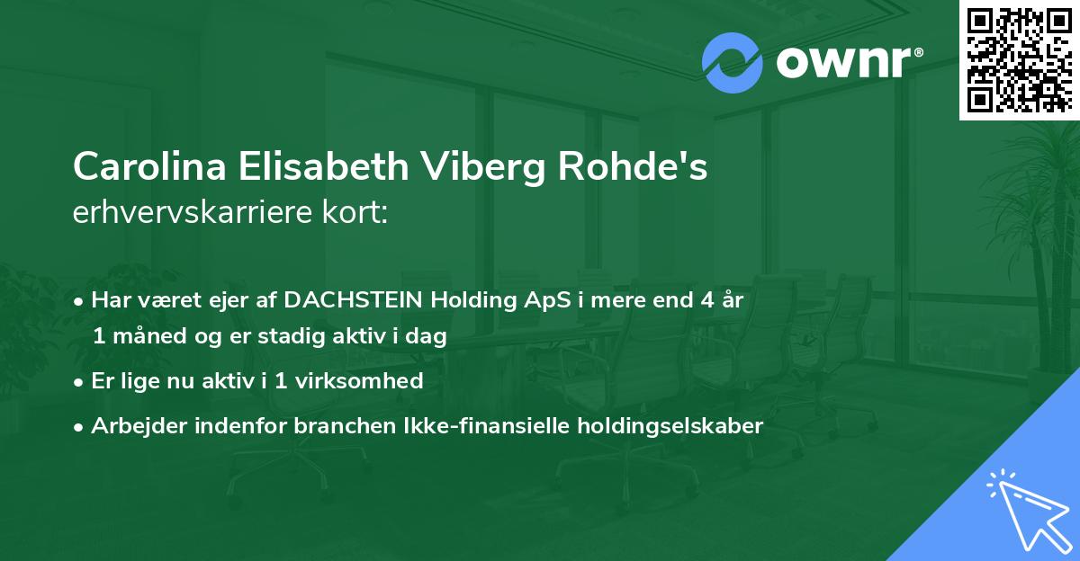 Carolina Elisabeth Viberg Rohde's erhvervskarriere kort