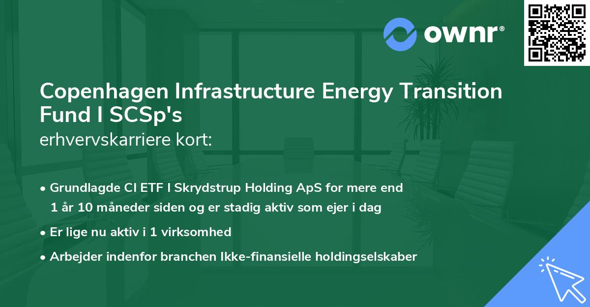 Copenhagen Infrastructure Energy Transition Fund I SCSp's erhvervskarriere kort