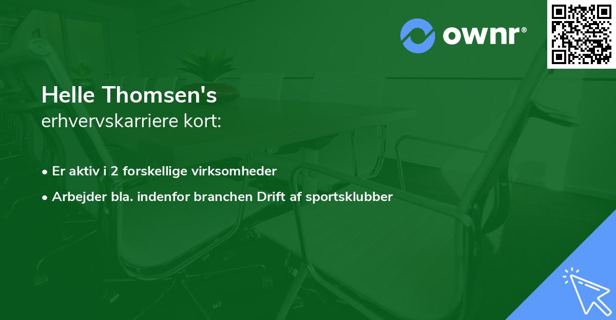 Helle Thomsen's erhvervskarriere kort
