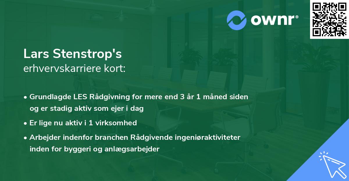 Lars Stenstrop's erhvervskarriere kort