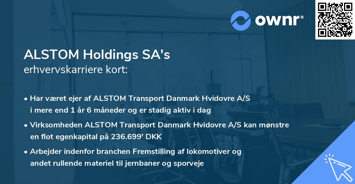 ALSTOM Holdings SA's erhvervskarriere kort